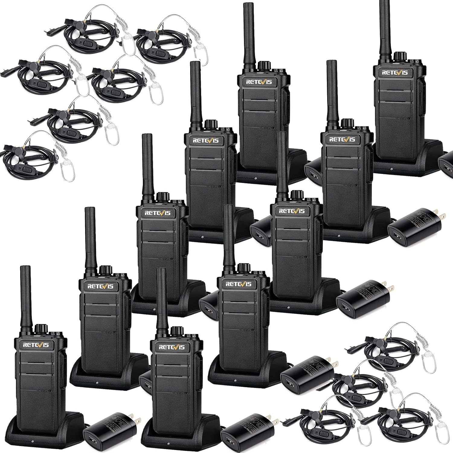 Retevis RB26 Walkie Talkies Long Range with Earpiece and Flashlight