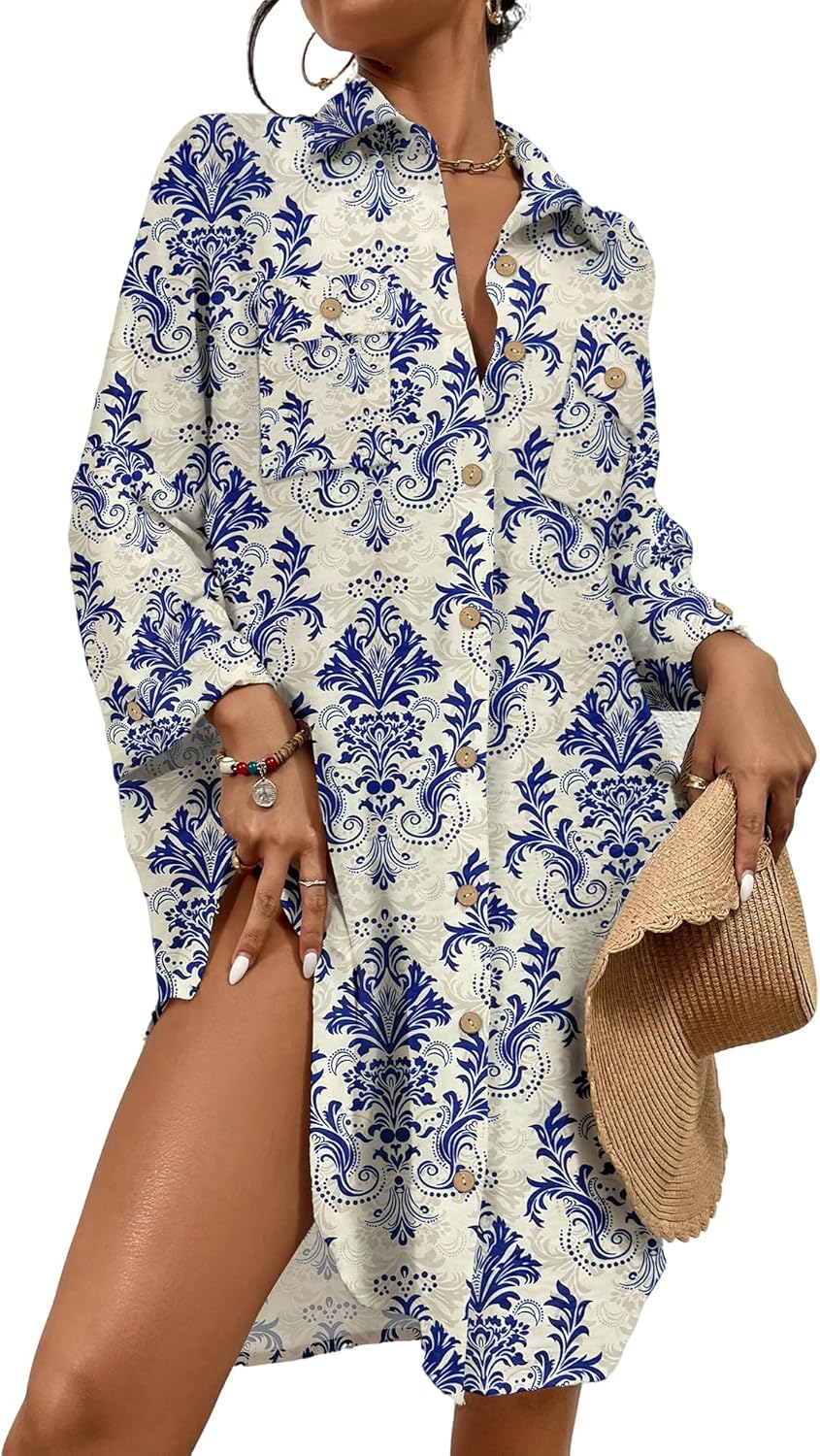 Bsubseach Womens Modern Swimsuit Cover Up Blouse for Beach