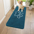 Smiry Dog Door Mat 47x24 in Atlantic Blue - Absorbent Chenille Rug