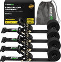 Rhino USA Heavy Duty E Track Ratchet Tie Down Straps for Secure Loads