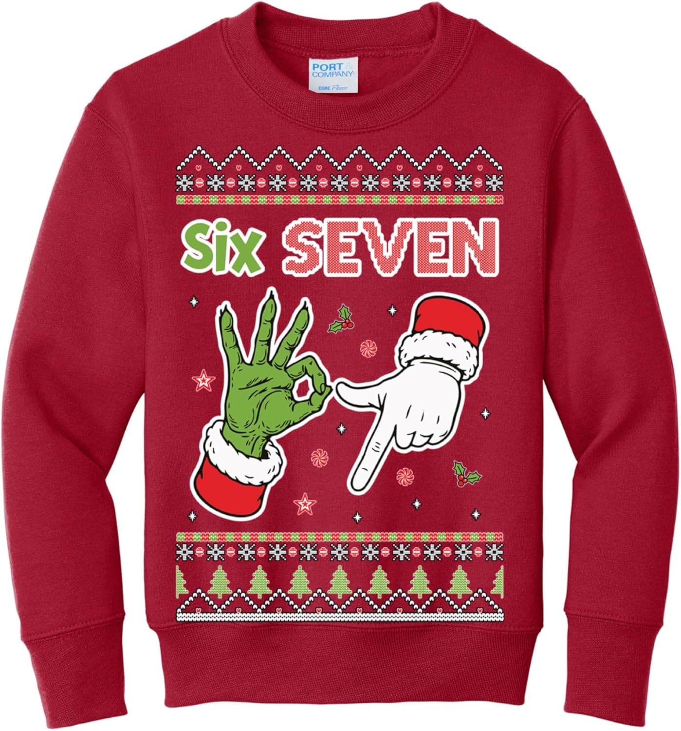 Funny Christmas Sweater for Kids - Ugly Santa Crewneck Sweatshirt