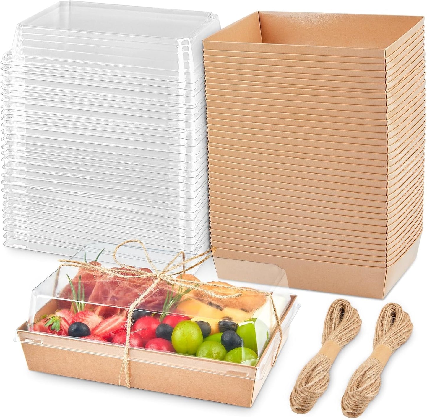 7x5 Inches Charcuterie Boxes with Clear Lids for Treats