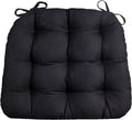 Cotton Duck Black Dining Chair Pad with Ties - Comfortable Reversible