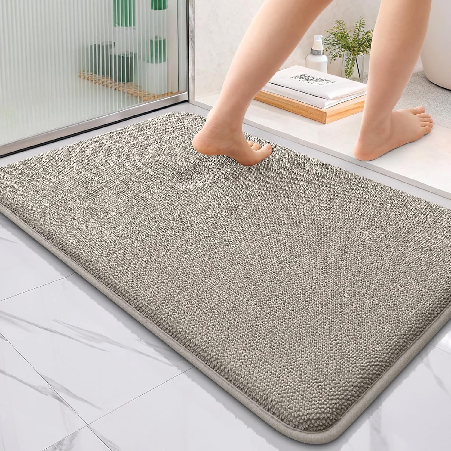 OLANLY Thick Memory Foam Bath Mat Rug for Luxurious Comfort