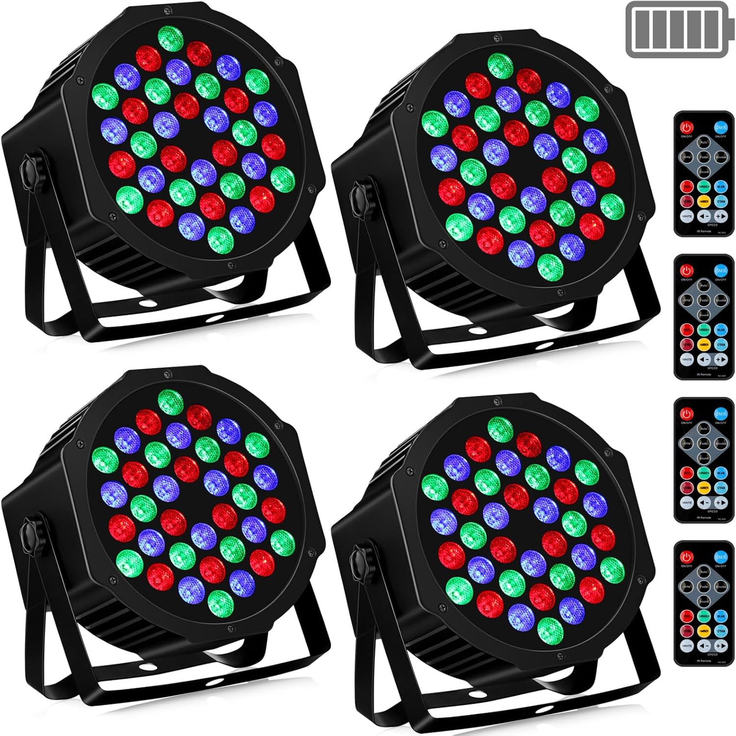 36LEDs Battery Powered Par Lights for Events and Parties