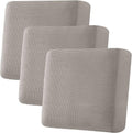 3-Piece XL Taupe Sofa Cushion Covers - Super Stretch Jacquard