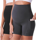 POSHDIVAH Maternity Shorts Over Belly Biker Workout Yoga 5ft - All-Day