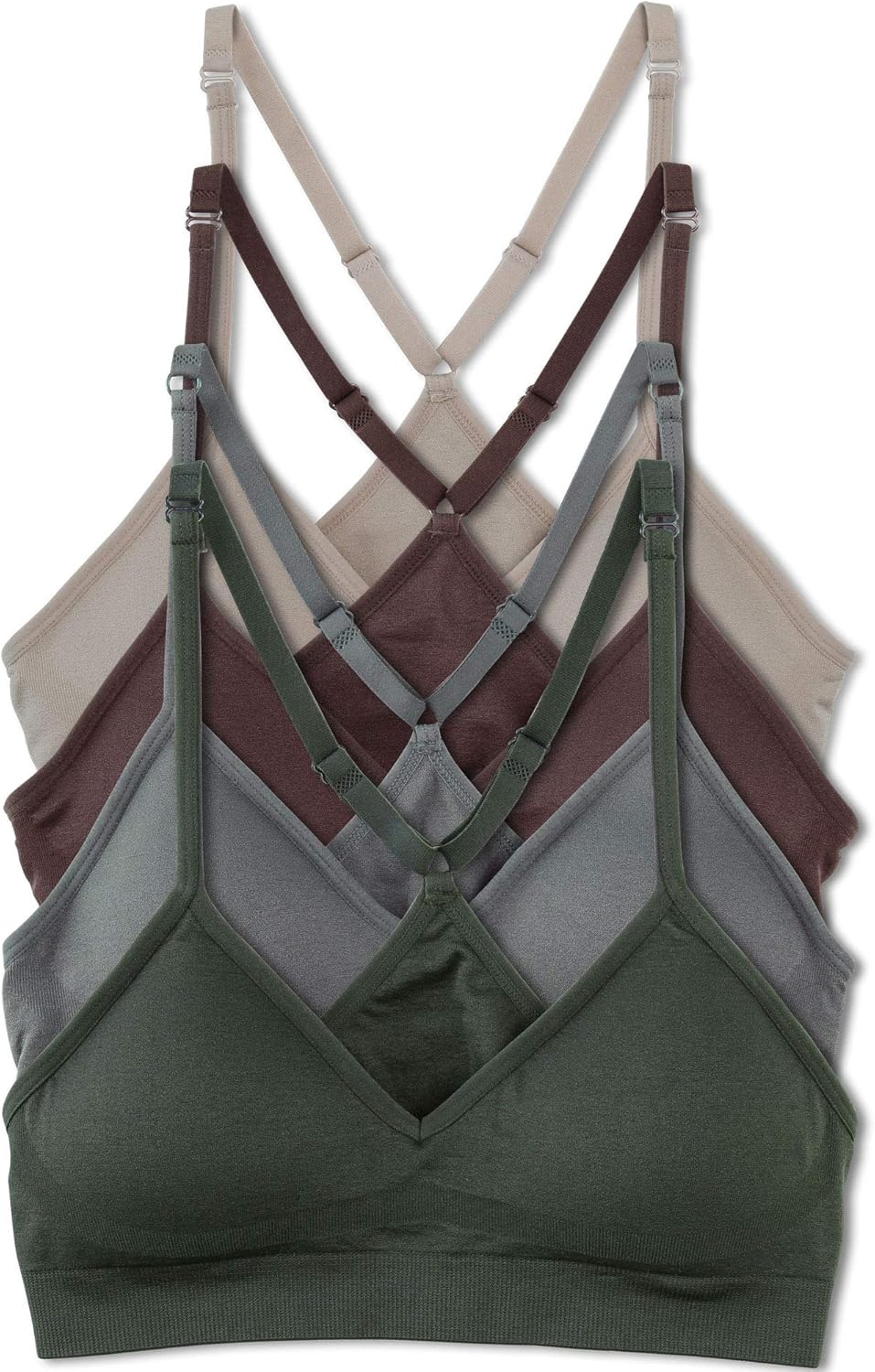 Kalon Womens 4 Pack Racerback Sports Bralette for Comfort