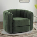 Swivel Accent Chair 360-Degree Teddy Barrel Chair - Cozy Pumpkin