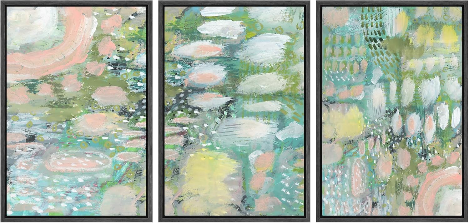 Vibrant Textured Abstract Multi-Colored Wall Art Print Set