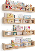 Nursery Wall Bookshelf Set of 4 - Floating Kids Bookshelves