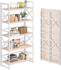 5-Tier Foldable Book Shelves 51.2in Height - No Assembly Space Saver
