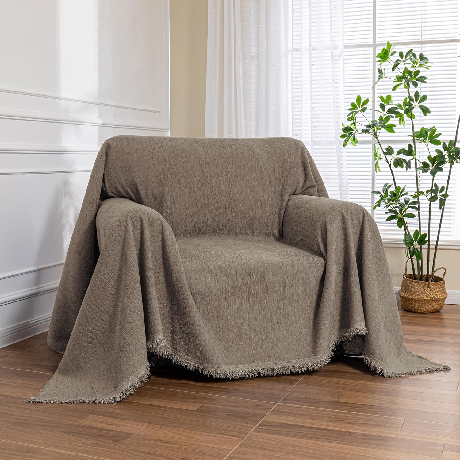 MEETSKY Small Couch Cover for Pets, Washable Chenille Sofa Cover