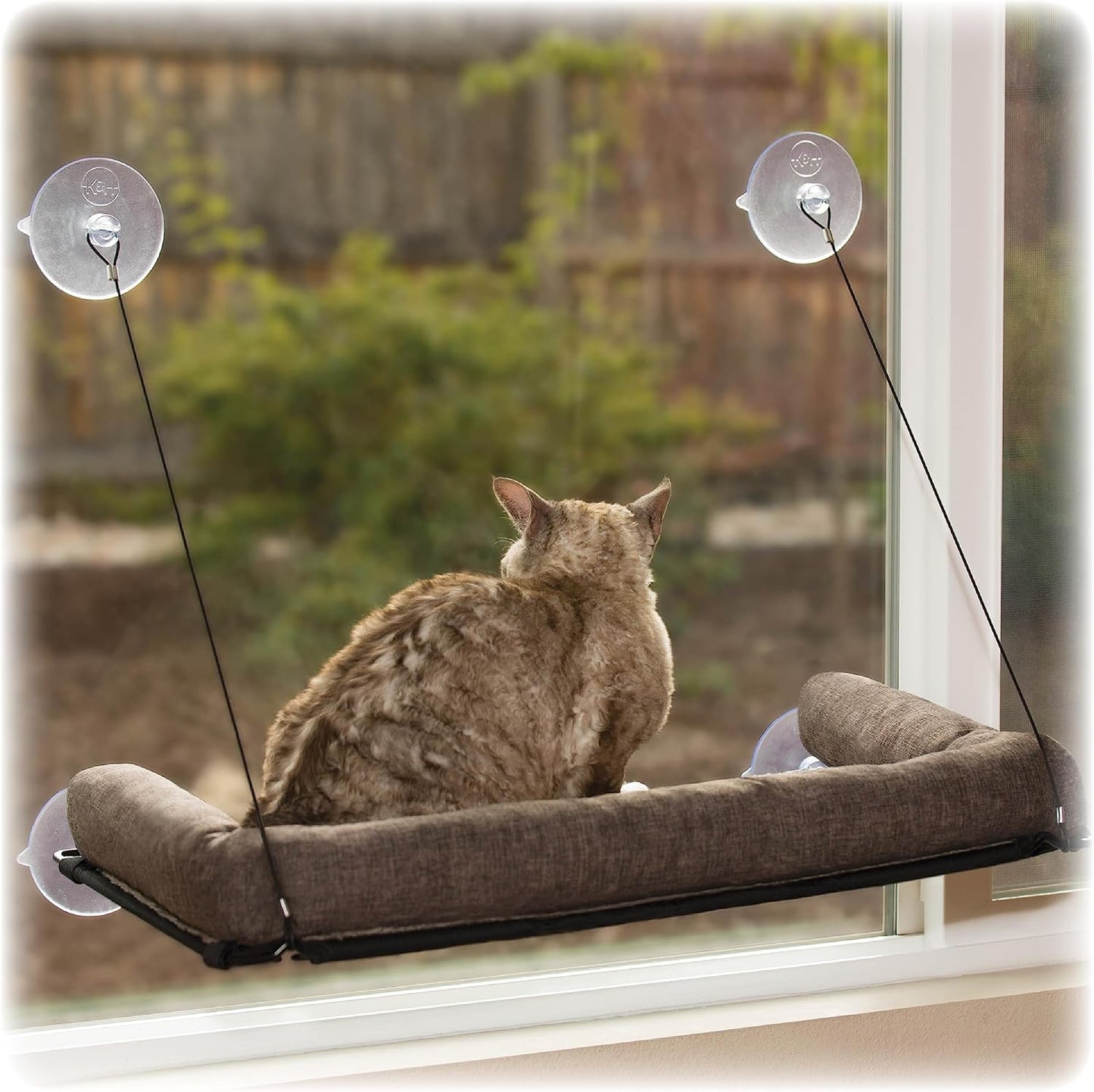 K&H Pet Products EZ Mount Bolster Cat Window Perch for Cats