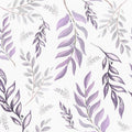 White Purple Leaf Wallpaper Peel and Stick - Botanical Vinyl