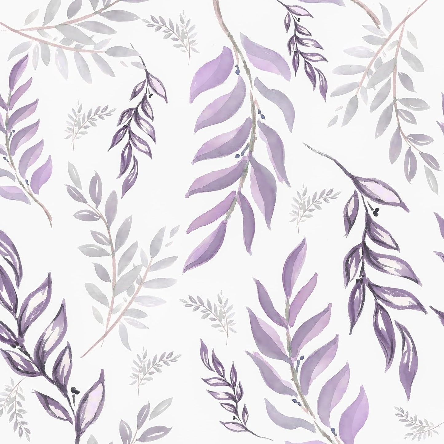 Peel and Stick Purple Leaf Wallpaper for Modern Home Decor
