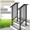 2-Step Galvanized Steel Hand Rails for Outdoor Steps - Sturdy Support