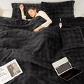 Faux Rabbit Fur Bubble Full Size Heated Blanket for Cozy Comfort