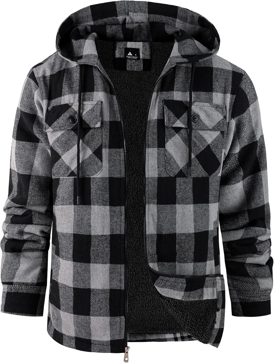 ZITY Men's Flannel Hooded Jacket for Warmth and Style