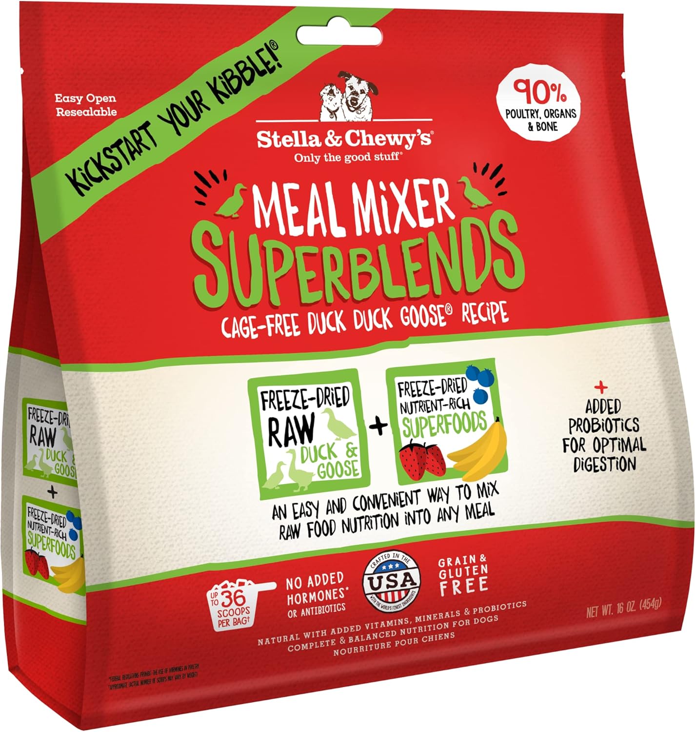 Freeze-Dried Raw Duck Meal Mixer SuperBlends for Dogs 16 oz
