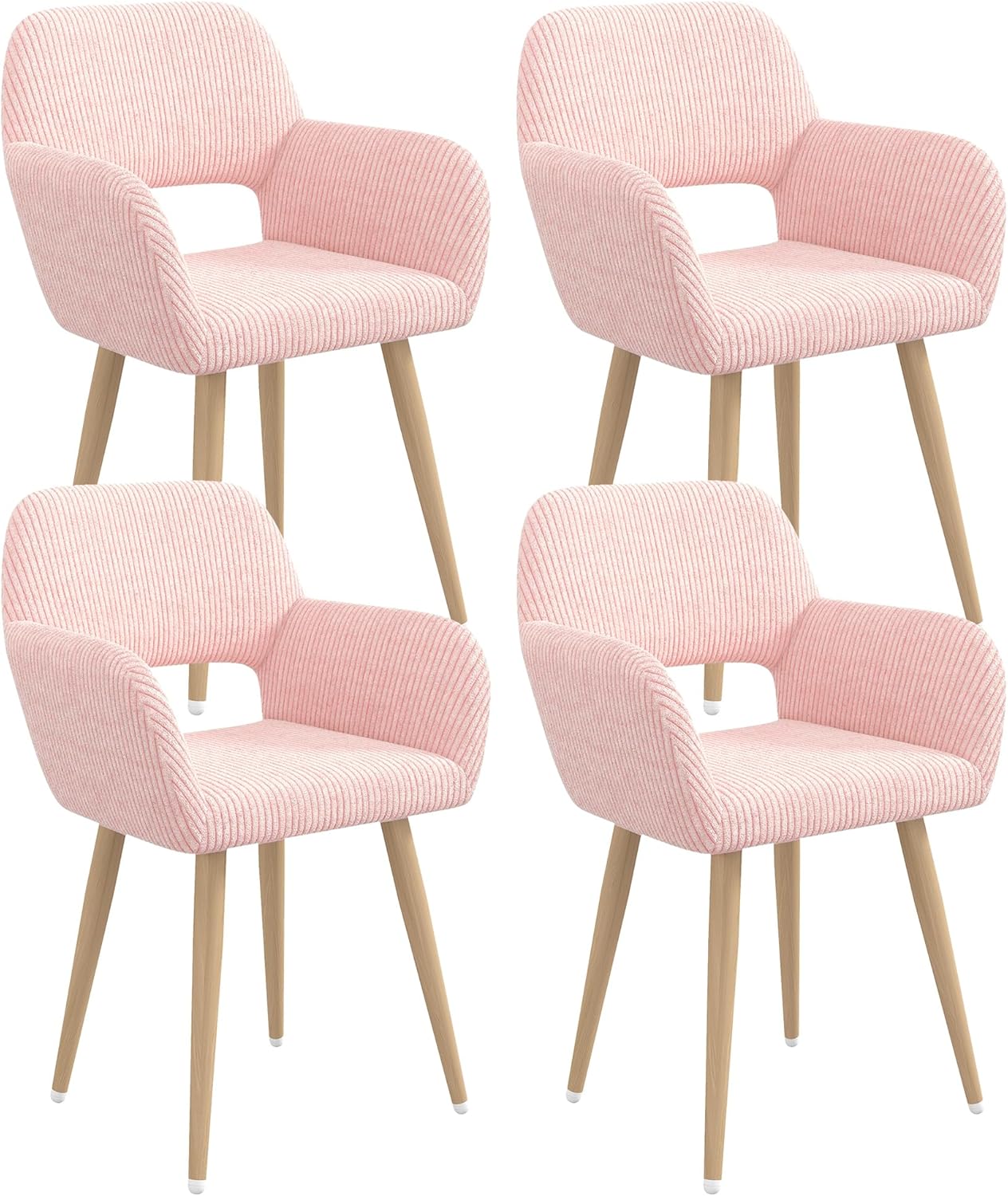 Home Office Desk Chair Set of 4 with Comfy Corduroy Fabric