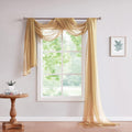 LinenZone Gold Window Scarf Valance 360 in - Sheer Draping for Decor