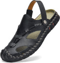 Shaire Men'S Sandals Outdoor Leather Closed Toe Beach Shoes - Durable