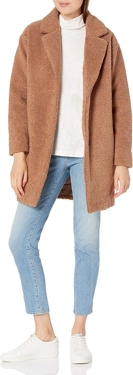 Teddy Bear Fleece Oversized-Fit Lapel Jacket for Women