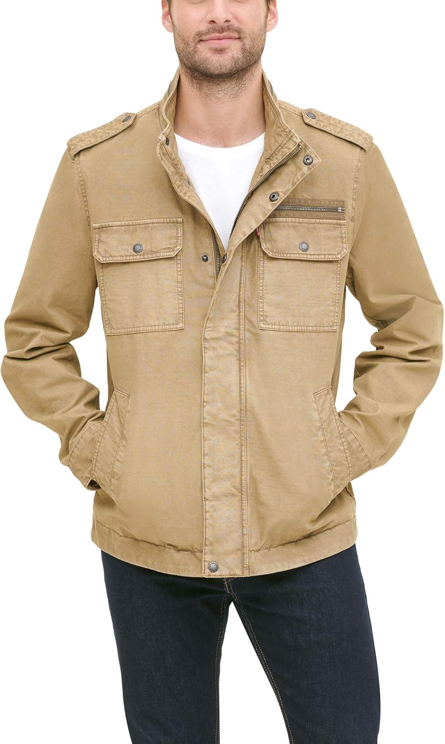 Levi's Washed Cotton Military Jacket for Men - Timeless Style
