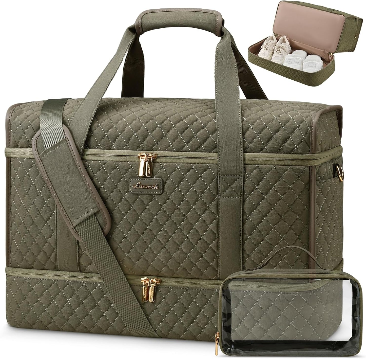 LOVEVOOK Large Travel Duffle Bag for Women with Shoe Compartment
