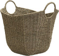 Brown Wicker Storage Basket with Handles Large - Natural Seagrass