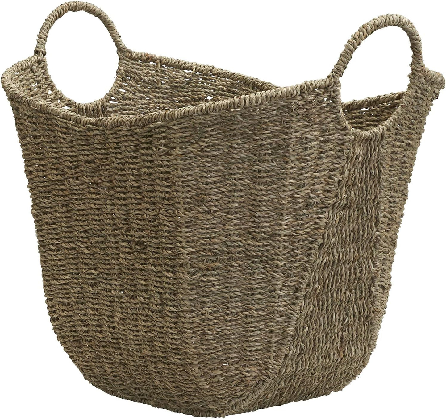 Natural Seagrass Large Wicker Storage Basket with Handles
