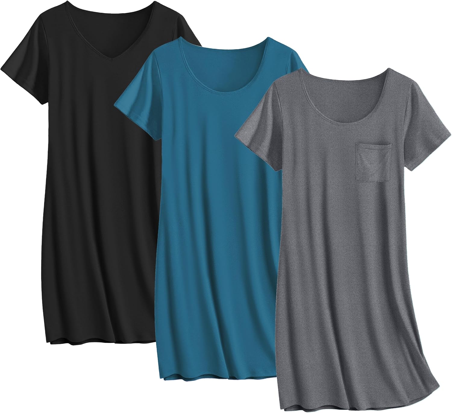 Ekouaer Cotton Nightgowns for Women - 3 Pack Sleepshirts