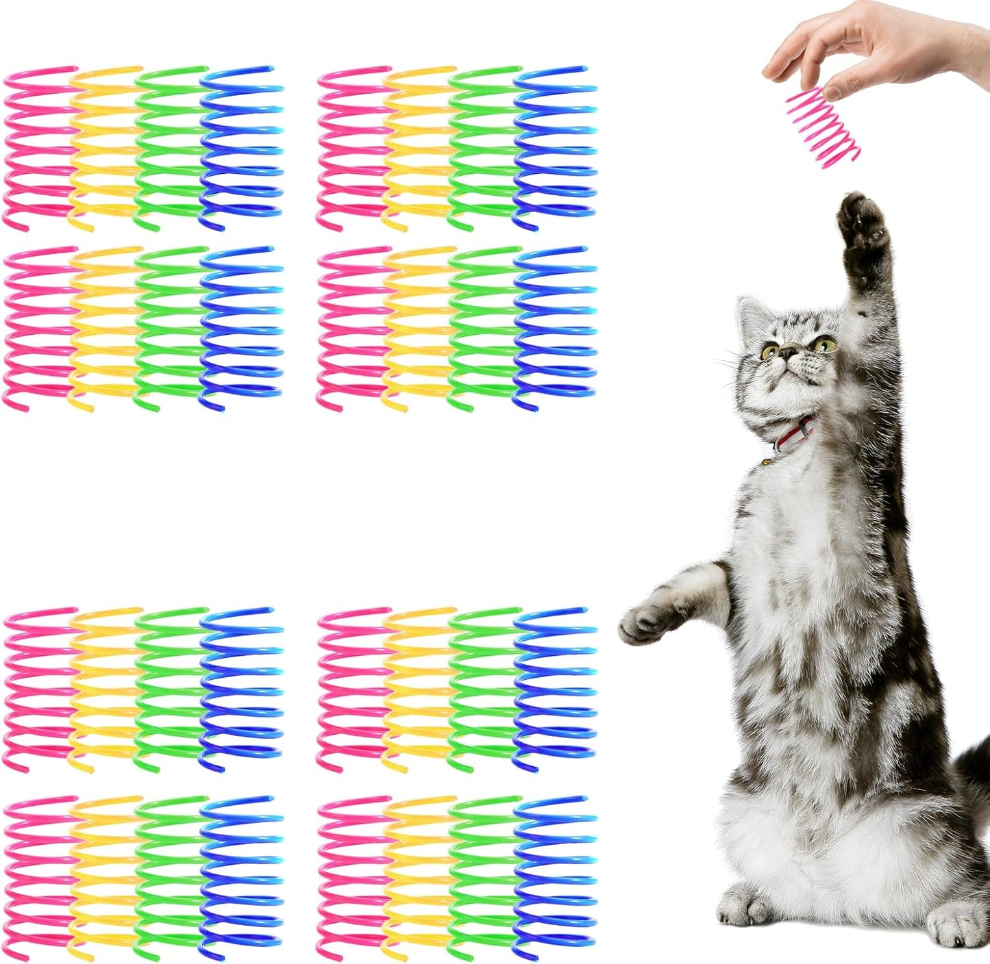 Colorful Durable Cat Coil Springs - Interactive & Fun!