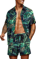 Men's Hawaiian Matching Set for Beach - Floral 2-Piece Outfit