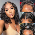 Curly BOB Wig Human Hair 13x6 HD Lace Front Deep Wave - 14in