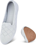 Women's Knit Round Toe Foldable Flats - Comfortable Slip-On Ballet