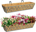 2 Pack 30 in Window Boxes Planters with Adjustable Brackets - Dark