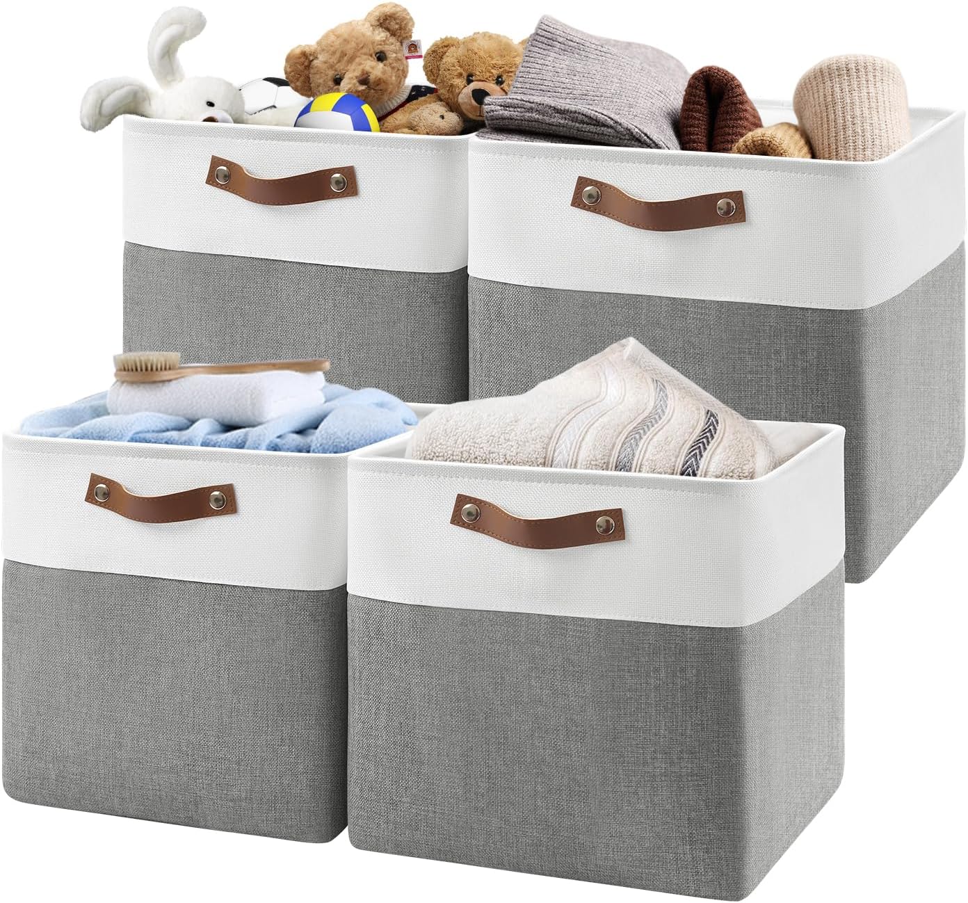 13 Inch Cube Storage Bins Set of 4 for Home Organization