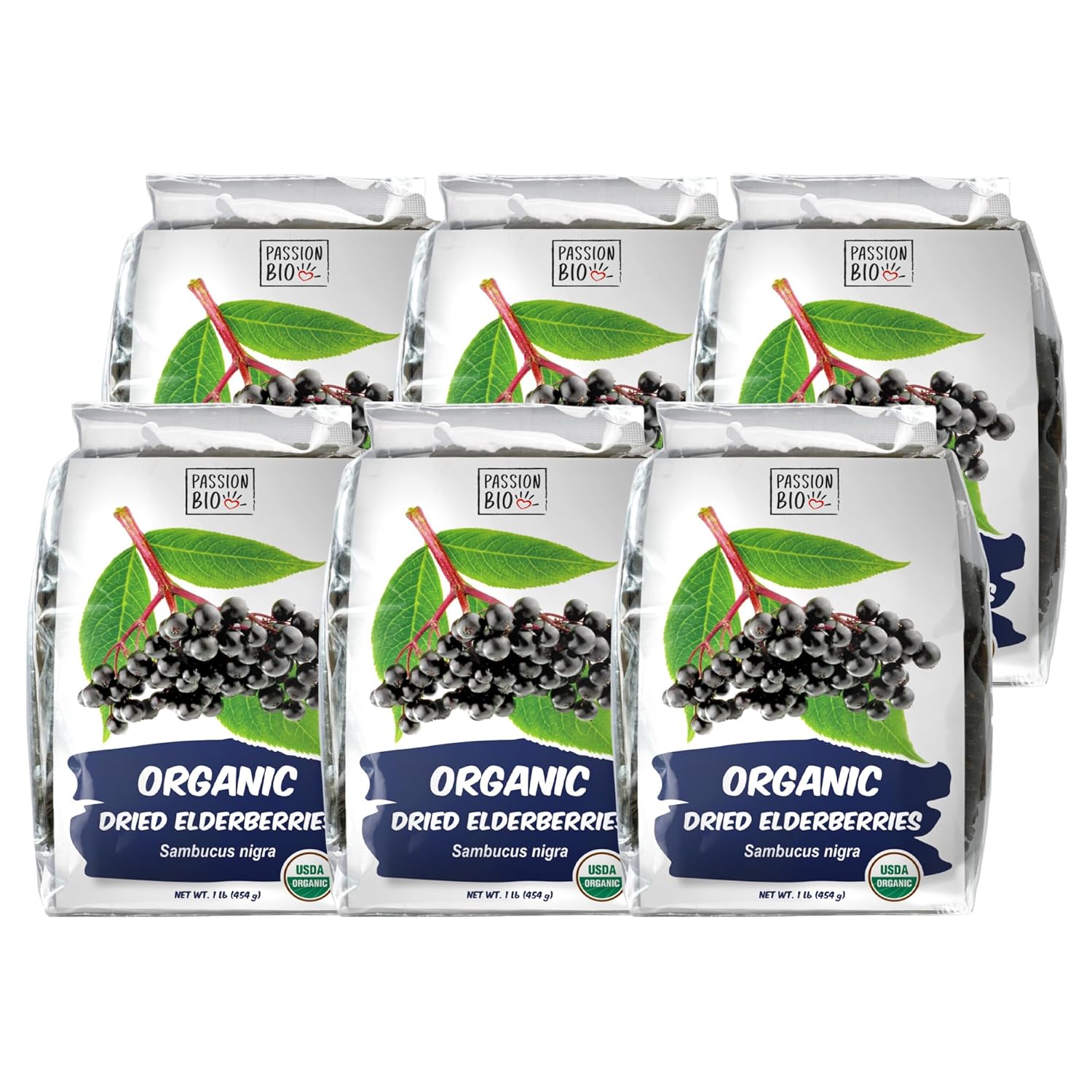 Organic Dried Elderberries 1 lb Bulk Bag - Natural Superfood