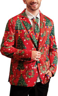Men's Christmas Blazer with Tie - Festive Ugly X-Mas Jacket for Men
