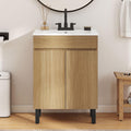 24 Inch Bathroom Vanity with Sink for Small Spaces - Natural Brown