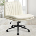Orange Factory Criss Cross Chair with Wheels Beige - Wide Comfy Vanity
