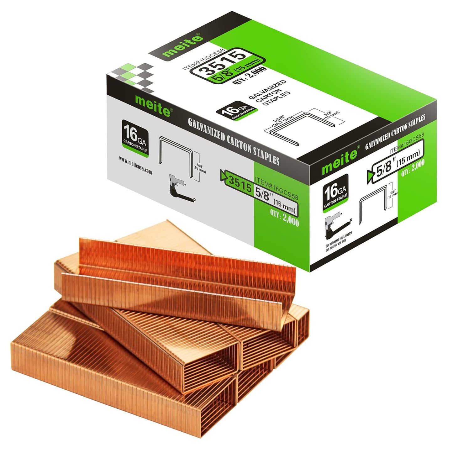Carton Closing Staples 16 Gauge 1-3/8in Wide Crown for Packaging