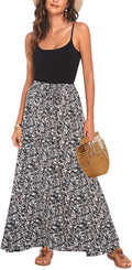 Bluetime Women Flowy Long Skirts - Pleated High Waisted Maxi Skirt