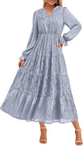 Fall Wedding Guest Maxi Dress 2025 - Elegant Long Sleeve (Style 1H9T)