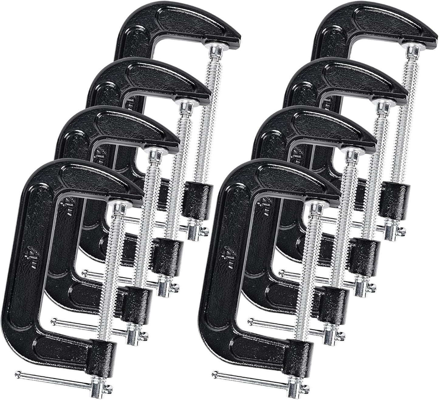 8 Pcs 4 Inch Heavy Duty C Clamp Set for Woodworking and More