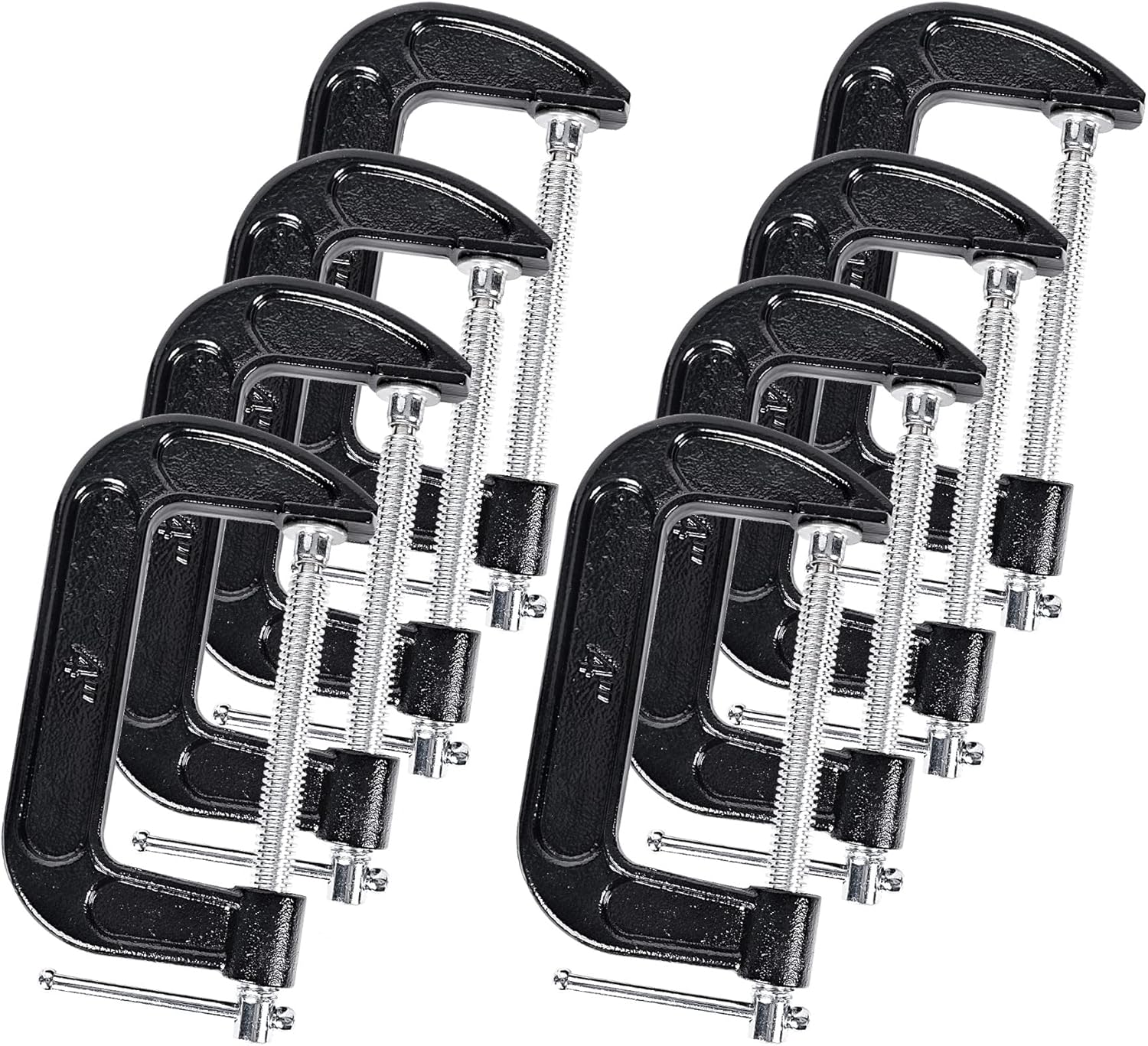 8 Pcs 4 Inch Heavy Duty C Clamp Set for Woodworking and More