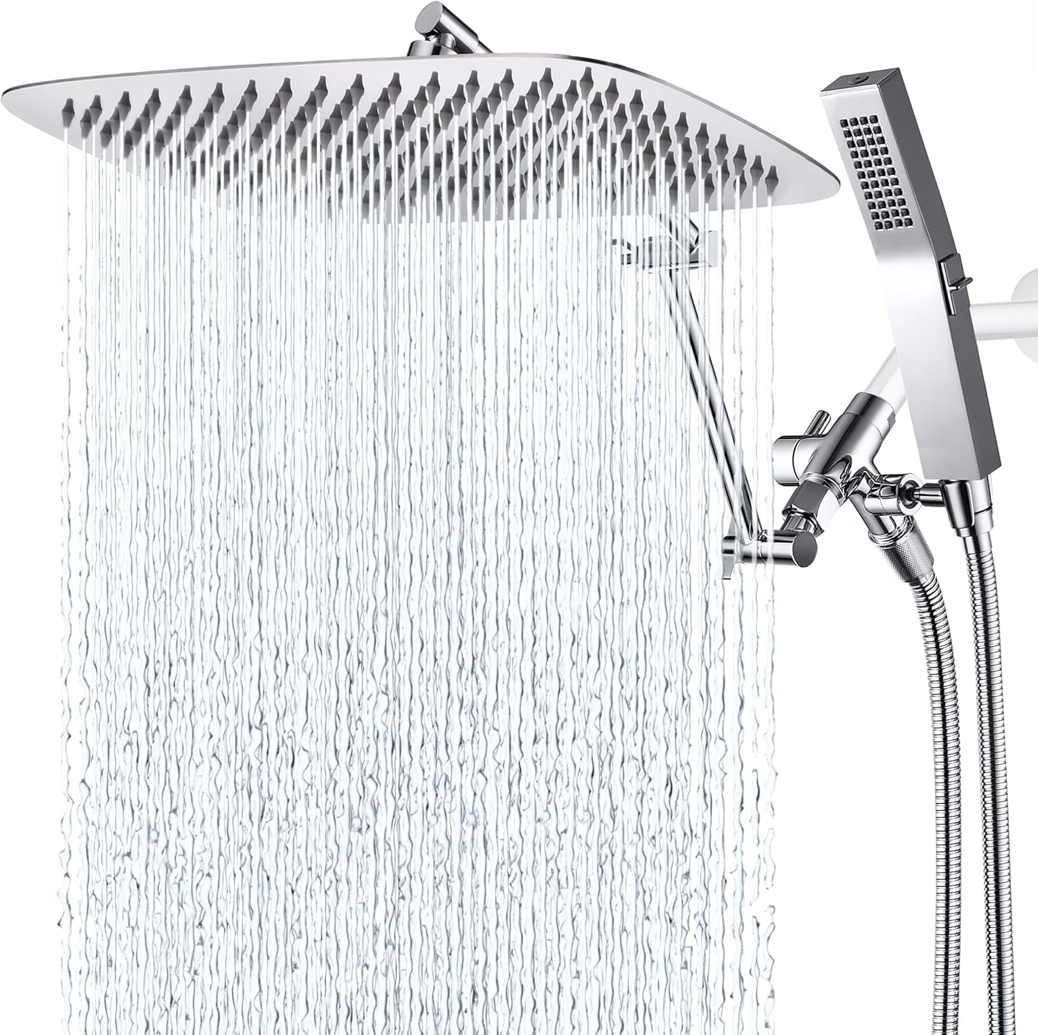 G-Promise 14 Inches Rainfall Shower Head with Handheld Spray Combo