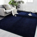 FlyDOIT Area Rug 5x8 Navy Blue - Soft Memory-Foam Comfort